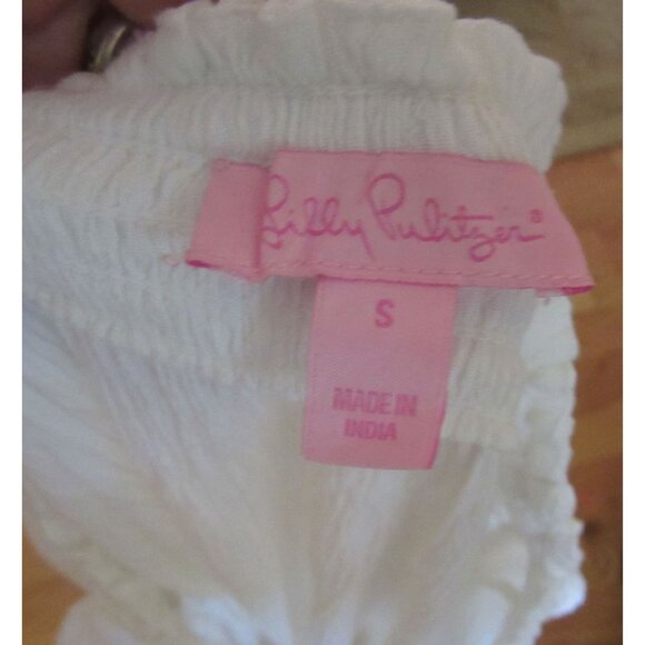 Lilly Pulitzer Nita Top White Beaded Off-The-Shoulder Blouse S - Picture 5 of 5